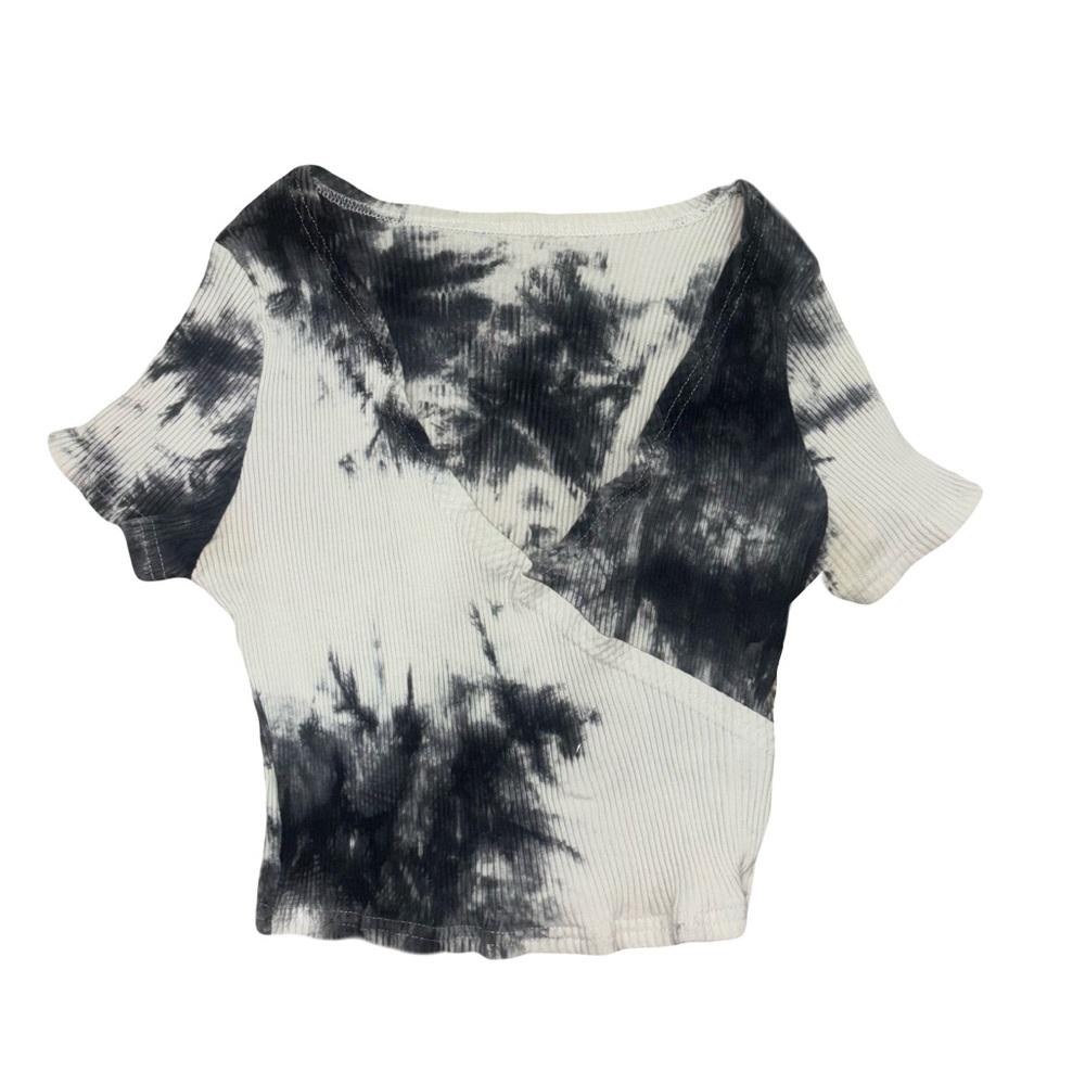 Tie dye wrap ribbed tshirt